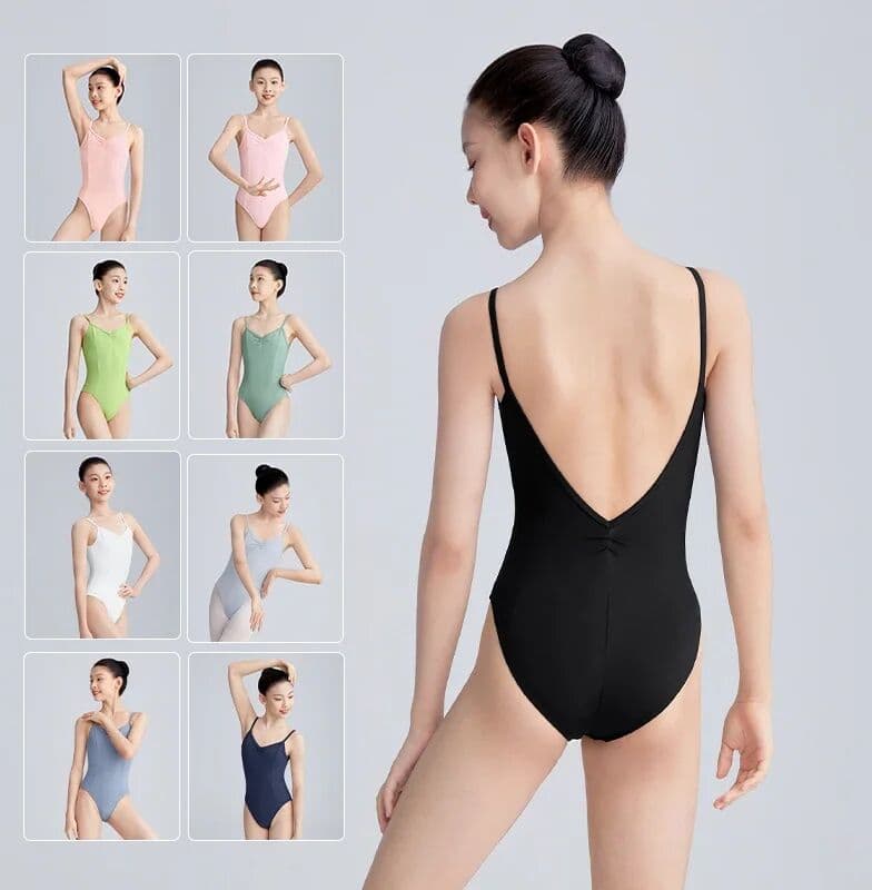 NONE Girls Ballet Leotards Backless Dance Camisole Gymnastics Leotard Swimwear Skate Sling Ballet Ballerina Costume