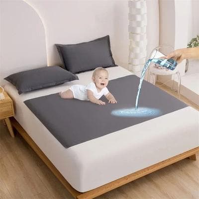 Uplift Essentials Washable Waterproof Underpad Bed Protector 90.55 98.43 In dark Grey