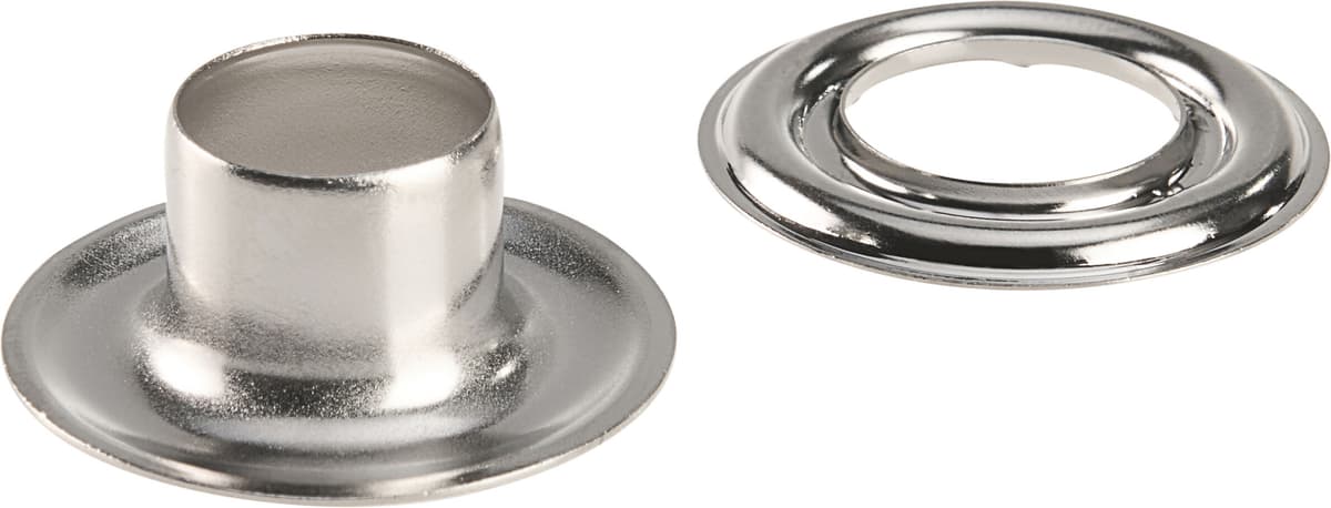 SPRINTIS 100 Unidades - Ojales para lona inoxidables, autoperforantes, latón 24,6 mm   plata   11,3 mm   Ojales redondos #3L (⌀ 11,3 mm) con vástago largo de 9