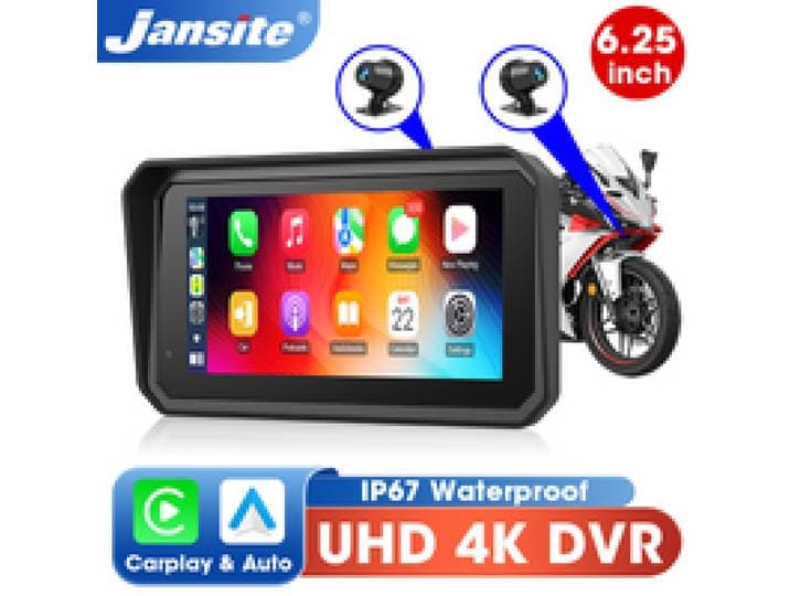 Jansite 5/6.25'' GPS voor motorfietsen Carplay DVR Navigatie Scherm Android Auto Moto Accrssories IP67 Waterdichte monitor