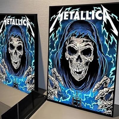 Inspired Living Metallica Wall Poster Vintage Band Wall Sticker For Music Room Decor 7 57x90cm No Frame
