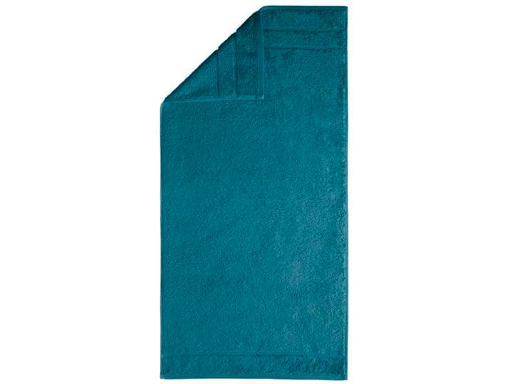Badetuch EGERIA Prestige , blau (petrol), B:75cm L:160cm, Walkfrottee, Obermaterial: 100% Baumwolle, Handtücher, Badetuch, Uni Programm mit Streifenbordüre, SUPIMA Baumwolle