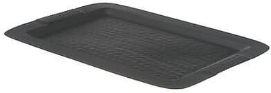 IH Casa Decor "Rectangular Hammered Tray 17"" X 12"" Matt Black"