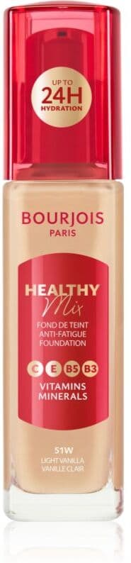 Bourjois Healthy Mix λαμπρυντικό ενυδατικό μεικ απ 24 ώρες απόχρωση 51W Light Vanilla 30 ml