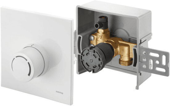 Oventrop Unibox Rücklauftemperaturregelung 1022735 weiß, mit Ventil und Thermostat