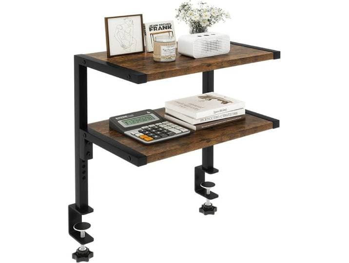 Étagère de Rangement réglable à 2 Niveaux pour Accessoires de Bureau 32 8 cm au-Dessus ou au-Dessous du 33X20X41CM Marron VITRINE