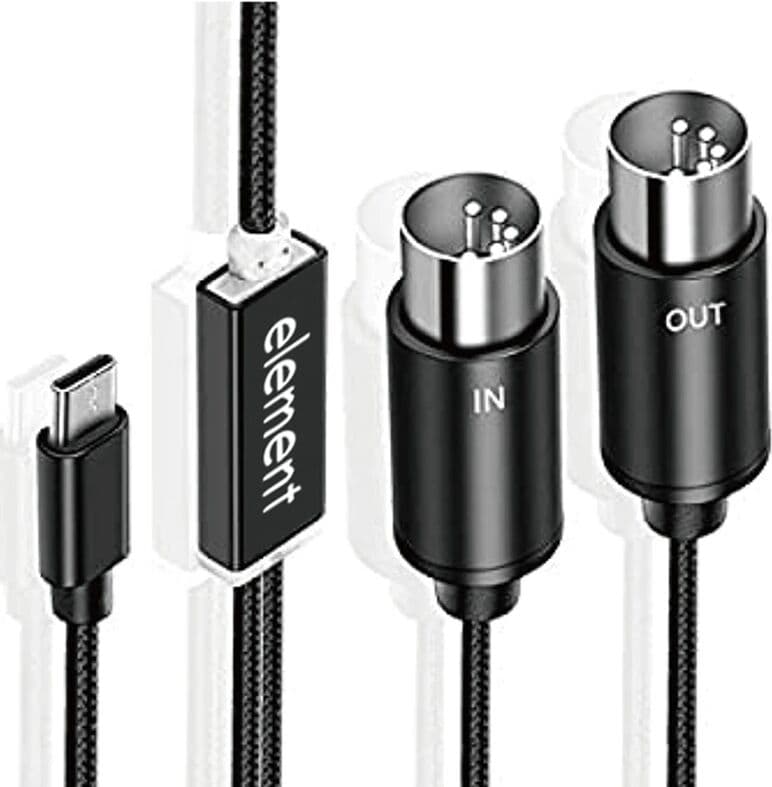 Fasdga MIDI To USB C Type C Cable USB MIDI Converter With Indicator Light For Electronic Organ Computer