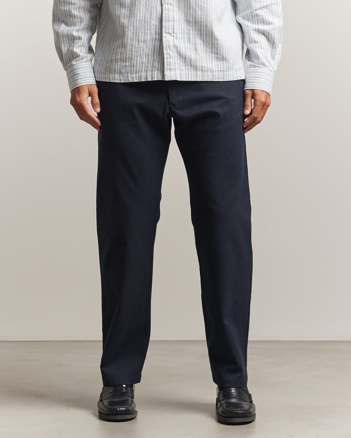 NN07 Aden Brushed Cotton Trousers Deep Navy men W36L32 Blå