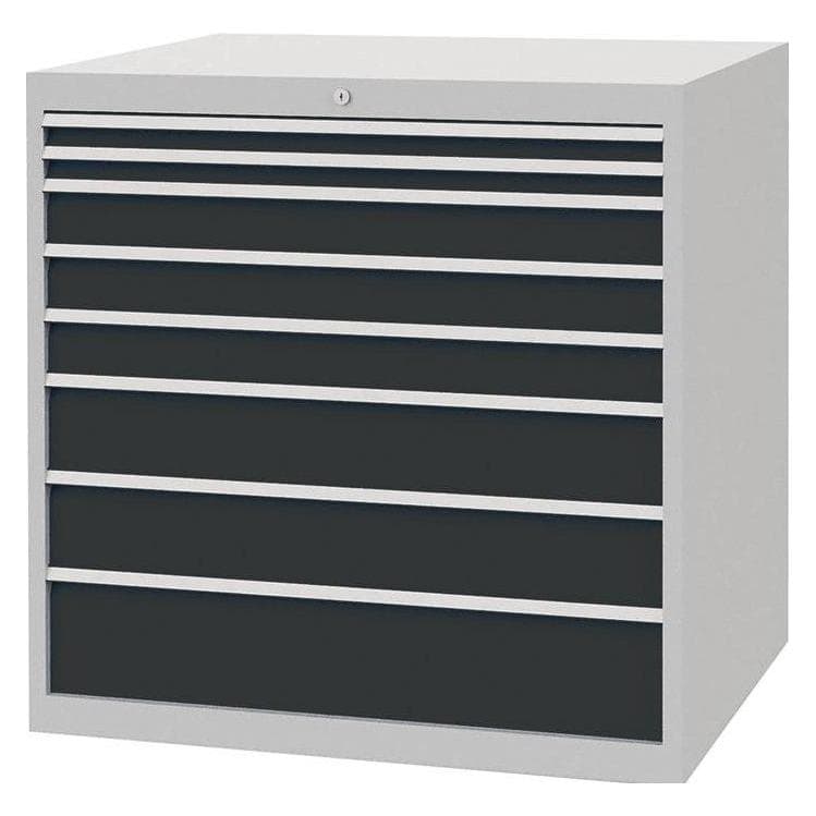 HP Autozubehör Schubladenschrank H1019xB1005xT736mm lichtgrau/anthrazitgrau 8 Schubl. Vollauszug (100.50 cm, 101.90 cm) (100/2321V10A 7035/7016)