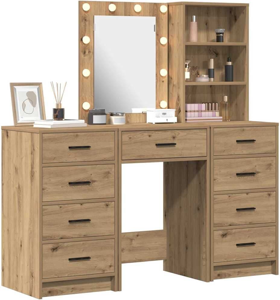 vidaXL Table de Toilette 3 pc Marron 40 x 41 x 135 cm