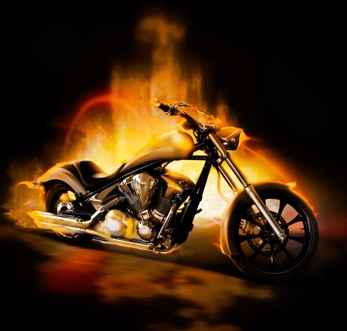 Fototapete PAPERMOON "Motorrad", bunt, B:3m L:2,23m, Vlies, Tapeten, Fototapete bunt B/L: 3m x 2,23m, Bahnen: 6 Stk.