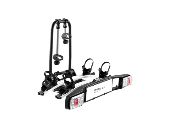 VEVOR Fietsendrager compatibel met ontvangers van 5,1 cm, voor 2 fietsen met een draagvermogen van maximaal 65 kg, afsluitbare fietsendrager voor elektrische fietsen met achterlicht, 67,5 x 126,5 x