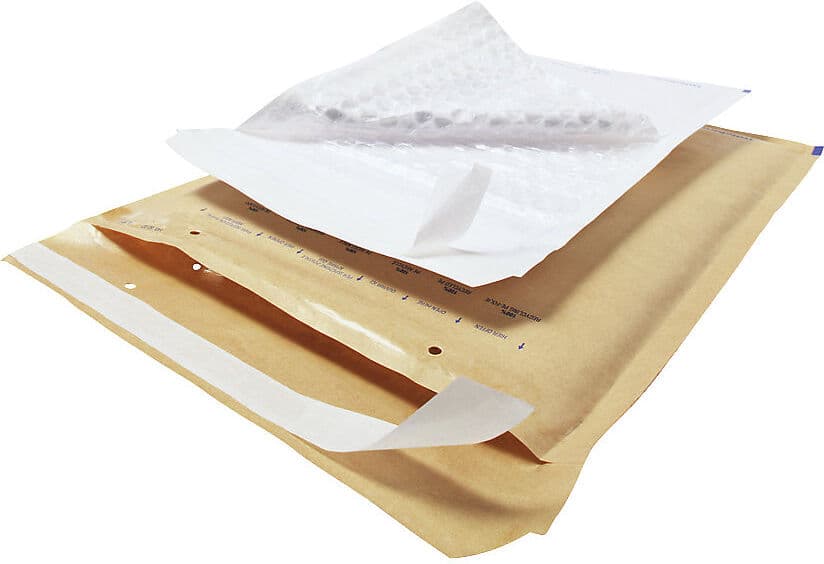 kaiserkraft Versandtasche aroFOL®, Recyclingpapier mit Luftpolsterschutz, Innen-LxB 215 x 145 mm, weiß, Palette mit VE 5400 Stk