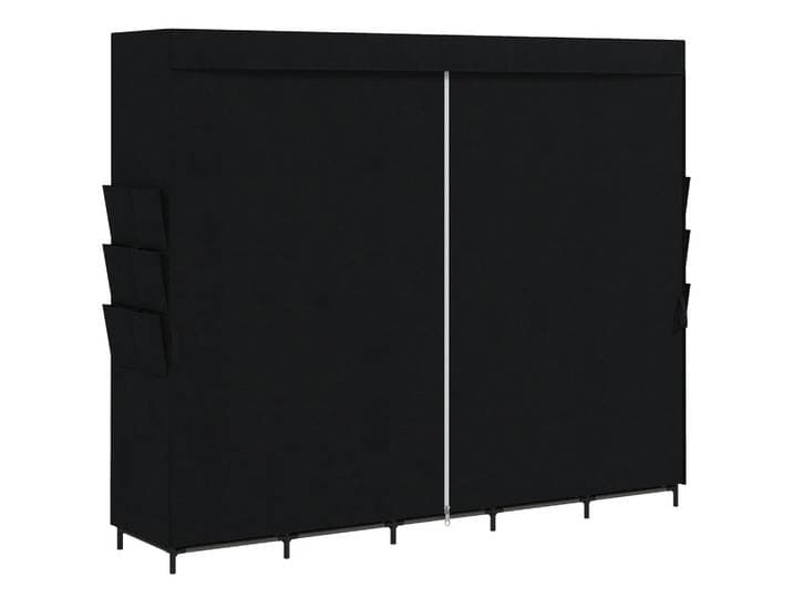 Homcom Stoffschrank Stahl Vliesstoff Schwarz, Metall, 5 Fächer, 45x167x212 cm, Schlafzimmer, Kleiderschränke