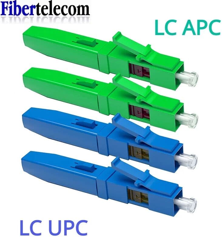 tapirapeco 10pcs LC APC UPC Fast Connector Special Components for 2.0*3.0mm Optical Drop Cable Fiber Quick Connector Green APC Ferrule