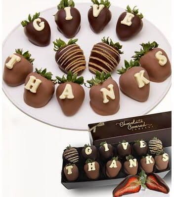 From You Flowers GIVE THANKS Chocolate Covered Strawberries - 12 Pieces