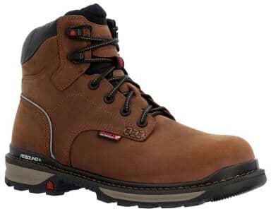 "Rocky Rams Horn 6"" Waterproof Comp Toe - Mens 10 Brown Boot Medium"