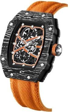 Fashion Sheath Ultra Thin Barrel Series Quartz Watch: Unisex Minimalist Fashion Timepiece With Luminous Display And Nylon Strap orange