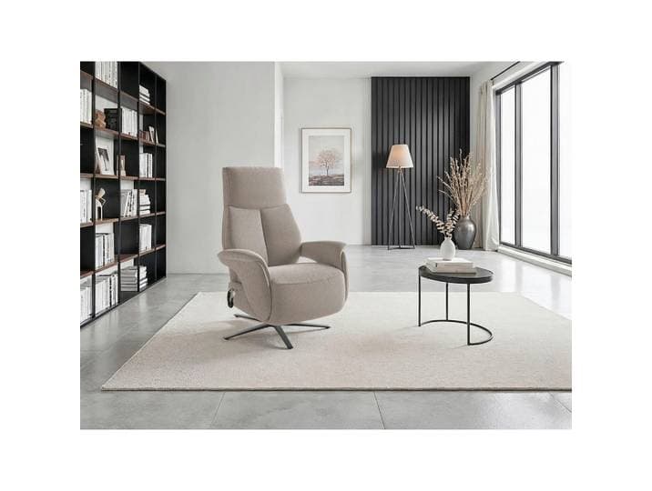 Sit & More Relaxsessel, Taupe, Metall, 75x117x85 cm, Liegefunktion, Herz-Waage-Funktion, Sitzfläche 360° drehbar, gepolsterte Armlehnen, Wohnzimmer, Sessel, Relaxsessel