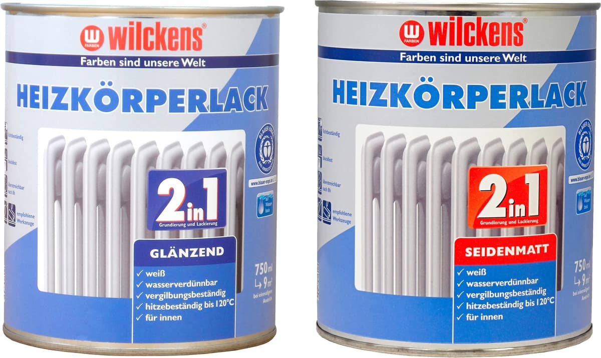 WILCKENS Heizkörperlack, 750 ml, weiß, 2in1