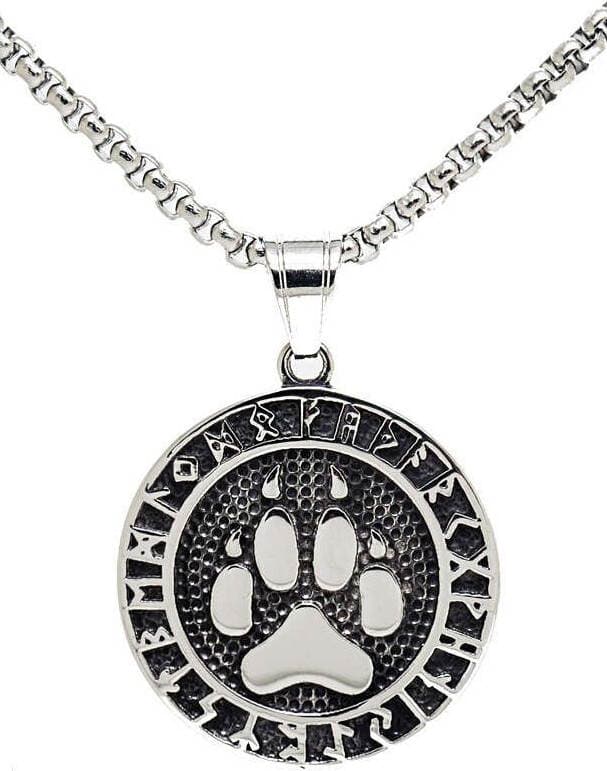 Northern Viking Jewellery NVJRS064 Wolf Paw Rune halsband