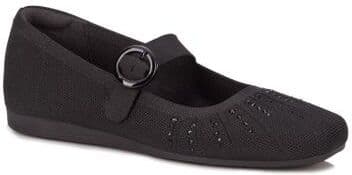 Women's Naomi Mary Jane Stretch Flat by Ros Hommerson in Black (Size 7 N)