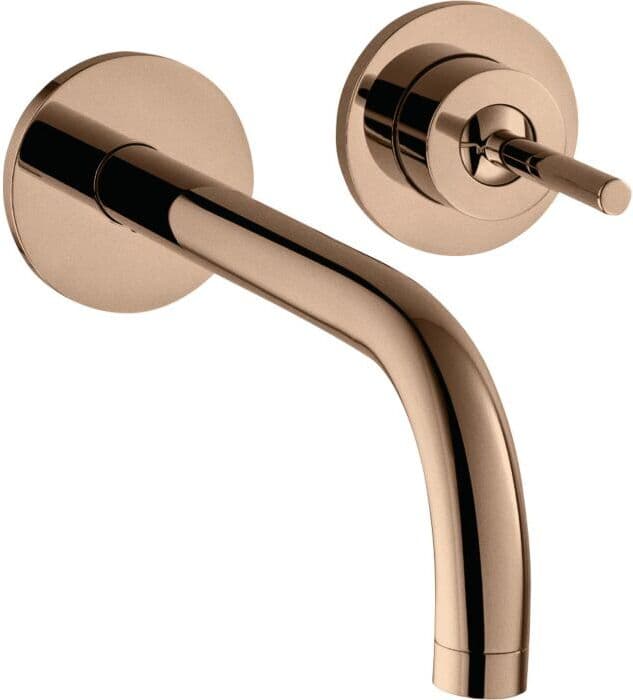 Hansgrohe Axor Uno Fertigmontageset 38113300 Unterputz-Waschtischarmatur, Pin-Griff, Rosetten, Ausladung 165 mm, polished red gold