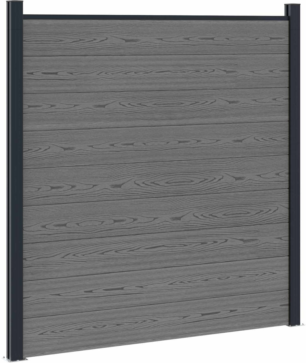 vidaXL Ensemble de Clôture 1391 x 186 cm WPC et Aluminium Gris