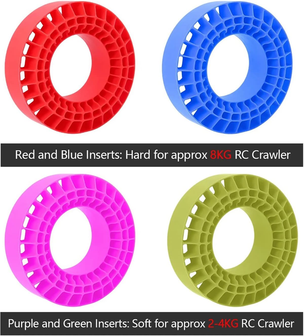 NONE 4Pcs/Set Waterproof Silicone Rubber Tires Inserts Foam Fit For 110-115mm 1.9