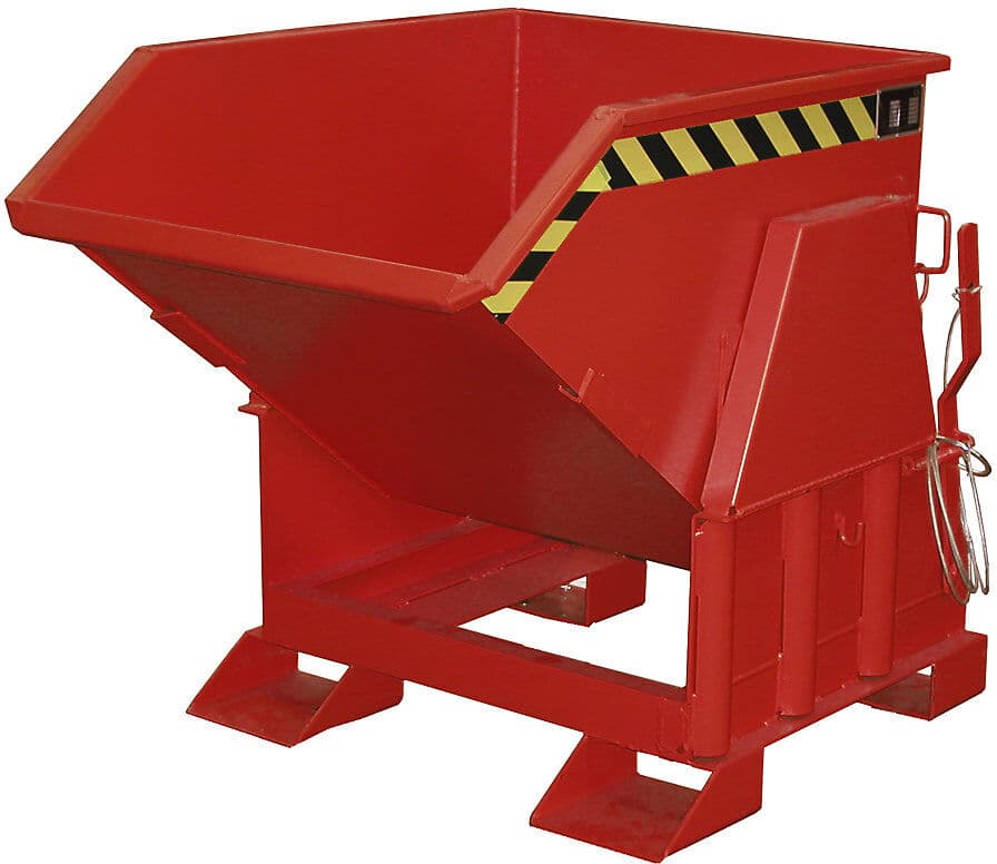 Kippbehälter, Standard-Bauhöhe, ohne Fahrwerk, Volumen 0,5 m³, lackiert rot RAL 3000 eurokraft pro