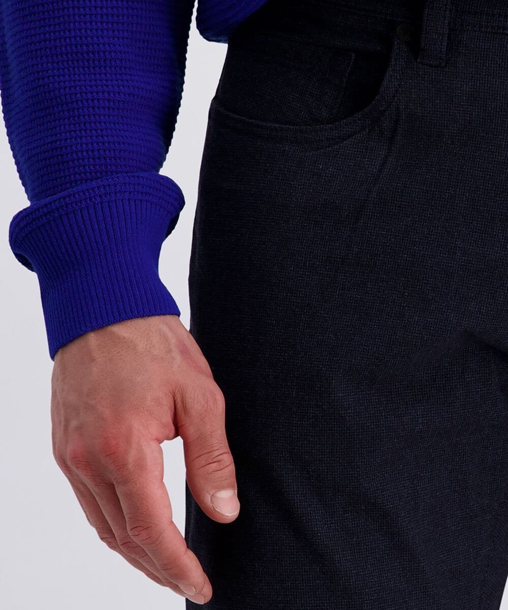 5-Pocket-Hose PIERRE CARDIN "PC-Lyon", Herren, Gr. 32, Länge 30, schwarz (salute), Web, Obermaterial: 48% Baumwolle, 48% Viskose, 4% Elasthan, lang, Hosen 5-Pocket-Hose, fein gemusterst salute 32, Länge 30