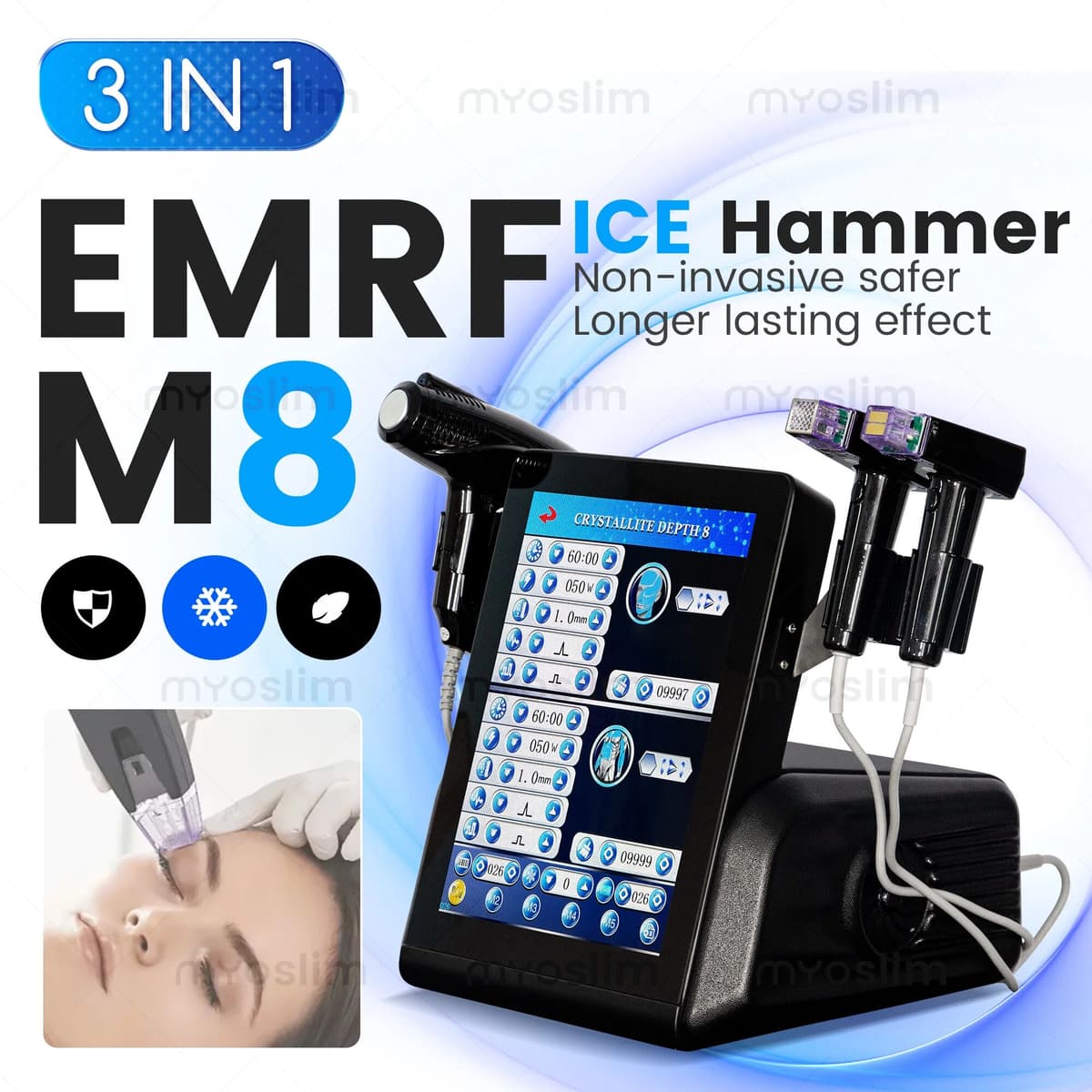 NONE 3‑in‑1 Morpheus 8 Beauty Device Ice Hammer Face Lifting Skin Tightening Salon Machine Ready Stock Fast 5‑7 Working Days Shipping