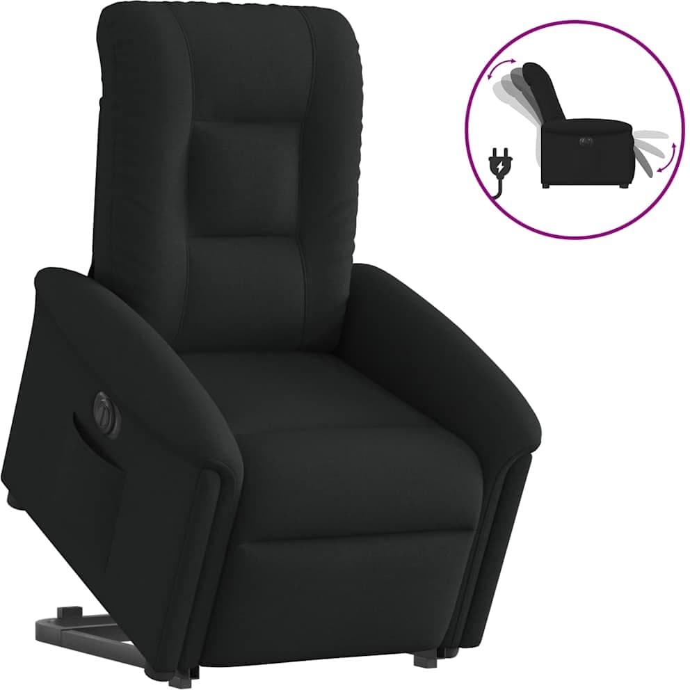 vidaXL Fauteuil inclinable électrique noir tissu