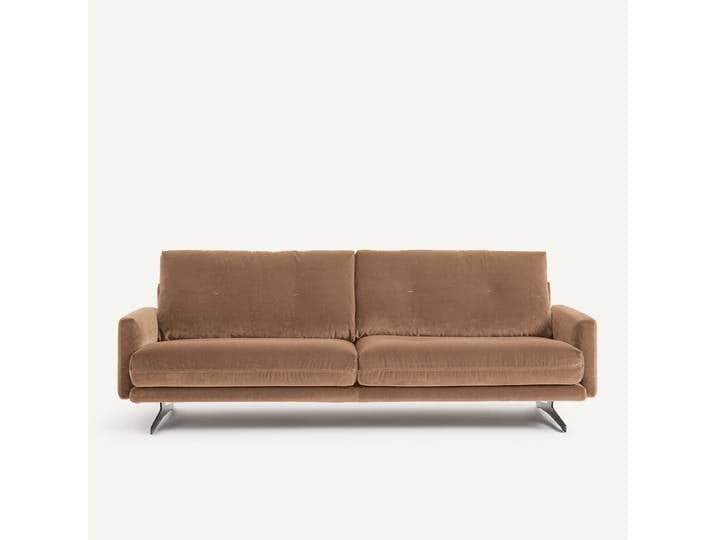 AM.PM Canapé en velours, DELICATO 4 Places Beige Ficelle
