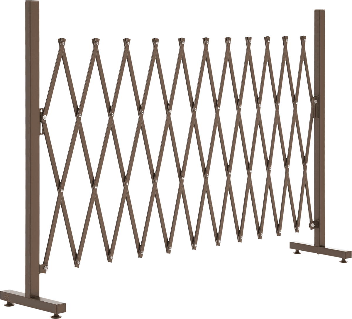 Altro Recinzione Per Giardino A Larghezza Regolabile, In Metallo E Alluminio, 300x31x103.5 Cm, Marrone Scuro