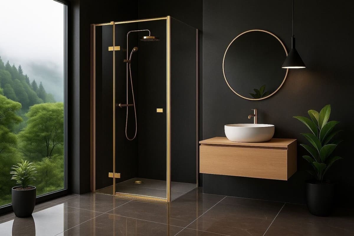Cabina de dus Rea Atlas 120x100 Brush Gold