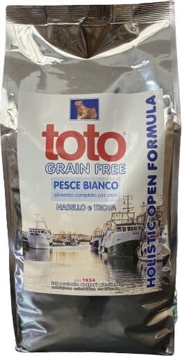 Toto 20 Kg Holistic Open Formula Pesce Bianco Nasello e Trota Grain Free per Cani