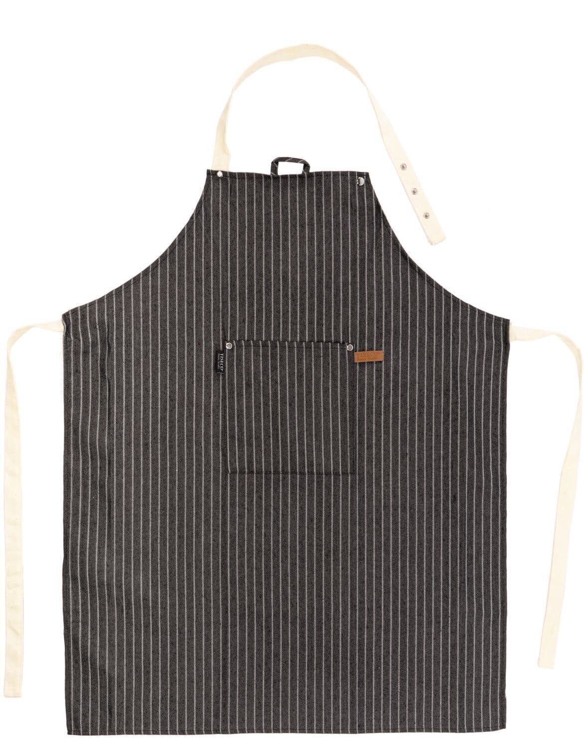 Tirolix Grembiule a Strisce 68 x 85 cm Nero