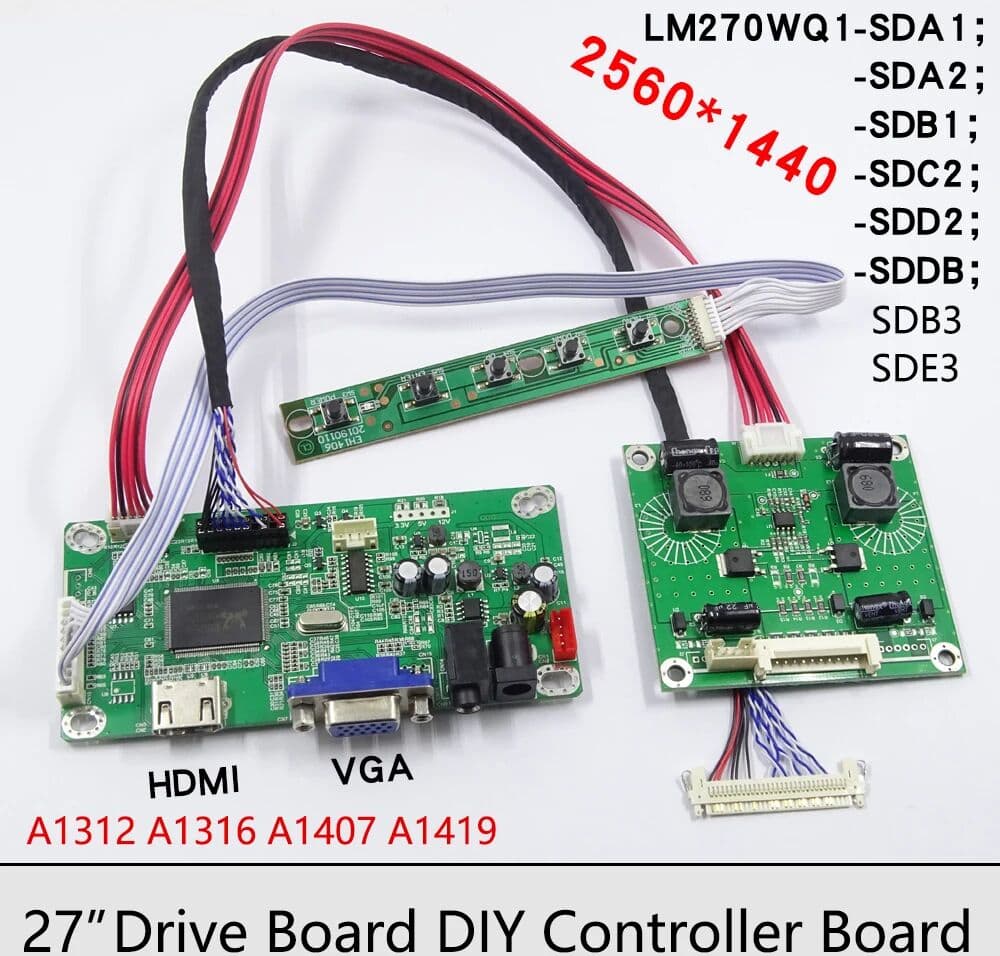 GIVIFENI 27 '' iMac A1312 A1316 A1407 2K LCD Controller drive Board Monitor Display kit For LM270WQ1 A2 C2 E3 B1 B3 screen test mainboard