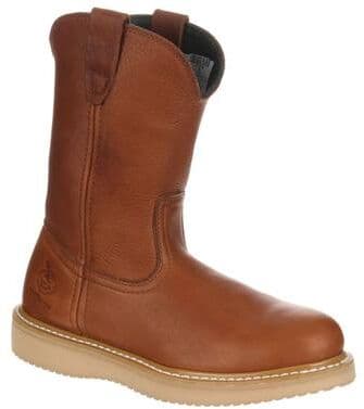 "Georgia Boot Wedge 10"" Pullon Safety - Mens 8 Gold Boot Medium"
