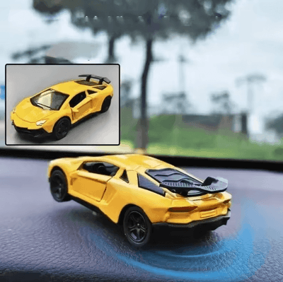 Inspire Curations TurboDrift Rotating Sports Car Dashboard Ornament yellow