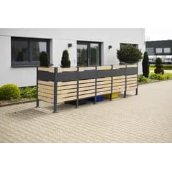 Westmann Mülltonnenverkleidung Planum 5er Box,grau / holz,80 x 400 x 120 cm (B x T x H)