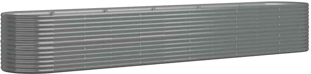 vidaXL Lit surélevé de jardin Acier galvanisé 440x80x68 cm gris