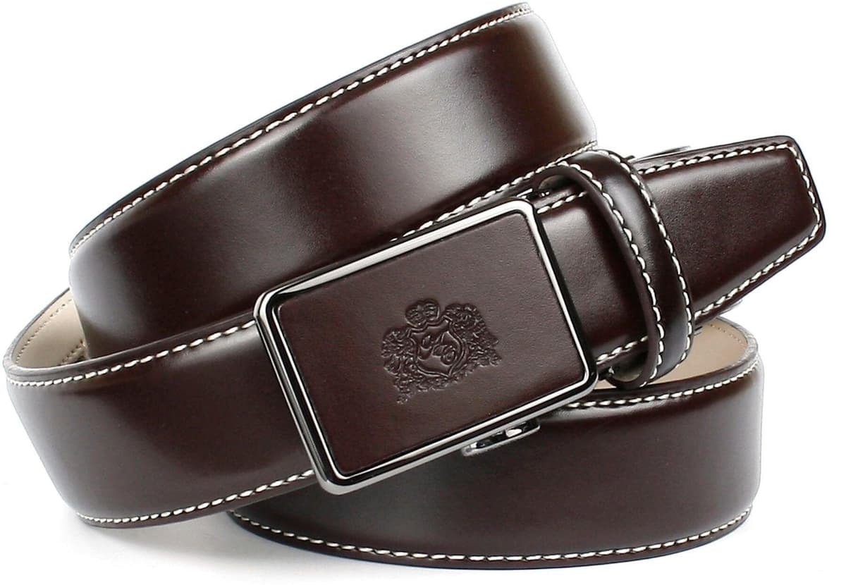 Ledergürtel ANTHONI CROWN, Herren, Gr. 110, braun, Leder, unifarben, Gürtel Ledergürtel, mit Kontrast Stitching braun 110