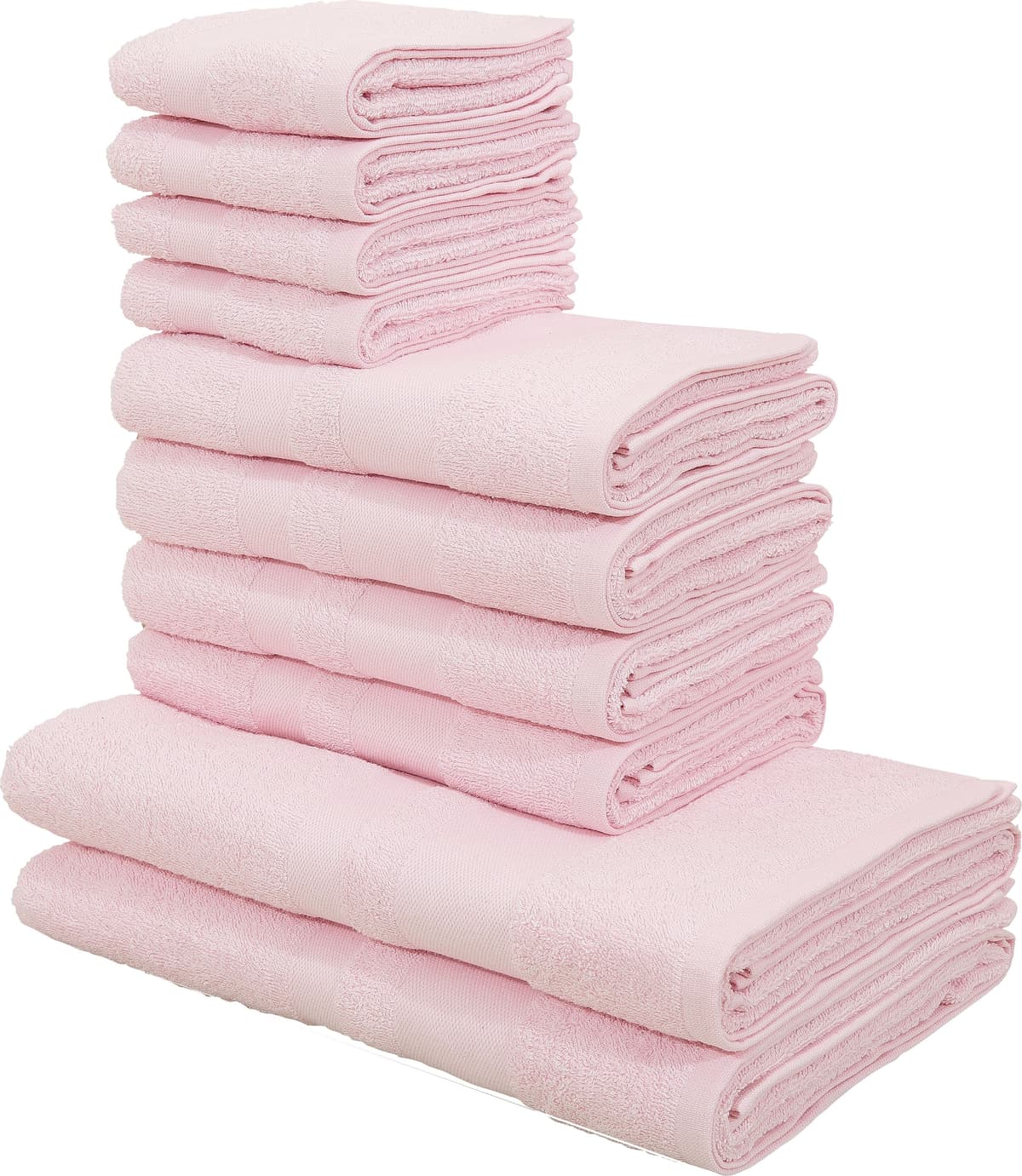 Handtuch Set GOODPRODUCT "Vanessa, 10-tlg Handtuch-Set, weich, in Standard- und Premium-Qualität", rosa, 10 tlg., Standard (420g/m²), Walkfrottee, Walkfrottee, Obermaterial: 100% Baumwolle, Handtuch-Sets, Handtuch Set, 100% Baumwolle, Duschtücher, Handtüc