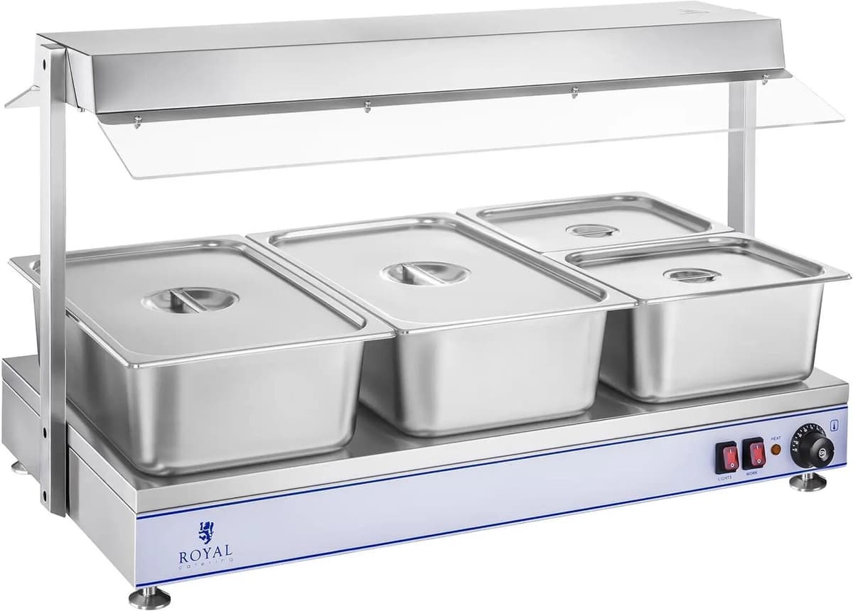 Royal Catering Ohřívací deska s halogenovými lampami-1550 W-ušlechtilá ocel RCHP-100H