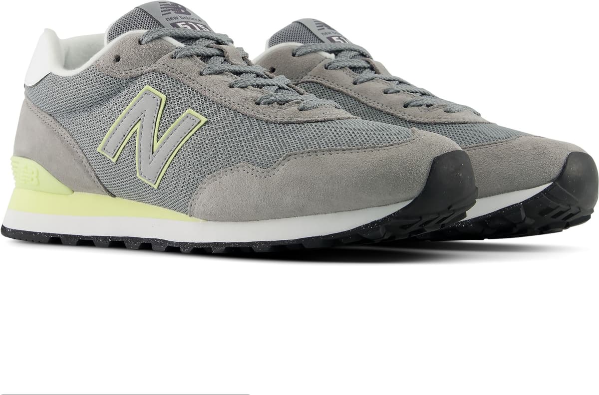 Sneaker NEW BALANCE "515", Herren, Gr. 44, grau (sea salt, linen, silber metallic), Leder, Textil, Schuhe Sneaker