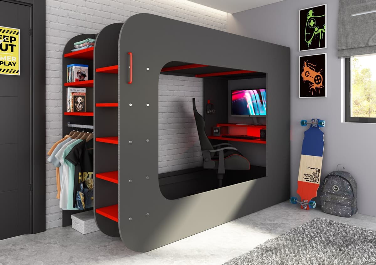 Trasman Drømmerom - Gamer Ultimate Loftseng 90x200