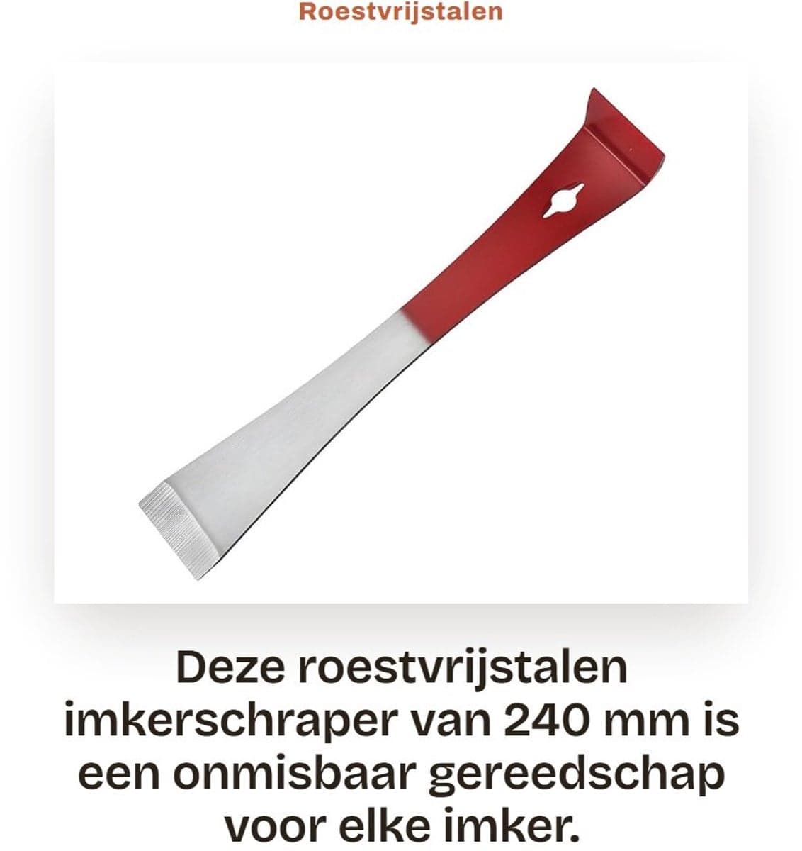 Dailygoods Roestvrijstalen Imkerschraper 240mm met Ophanghaak