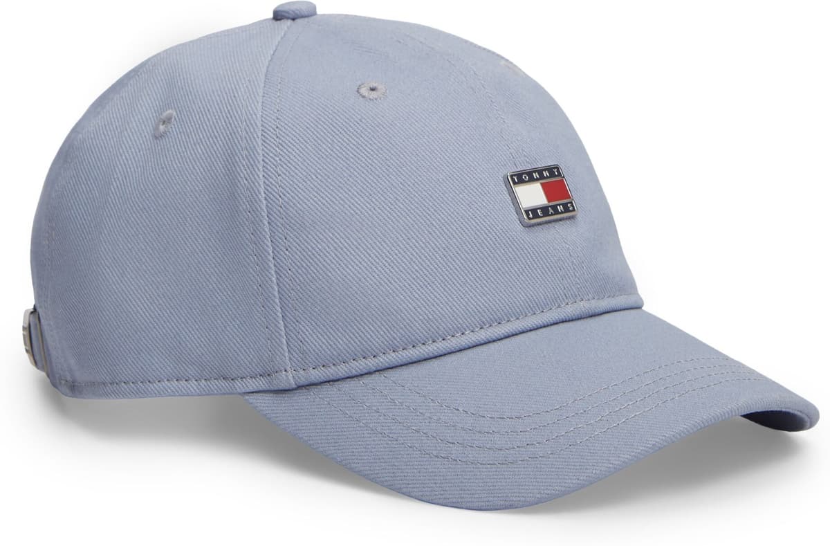 Baseball Cap TOMMY JEANS "TJW HERITAGE PLAQUE", Damen, blau (soaring skies), Web, Baumwolle, unifarben, Caps Baseball Cap, Regular fit mit festem Schirm soaring skies Einheitsgröße